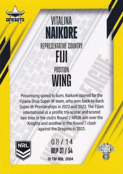 2024 NRL Traders Titanium - World In League Priority #WLP31 Vitalina Naikore Back